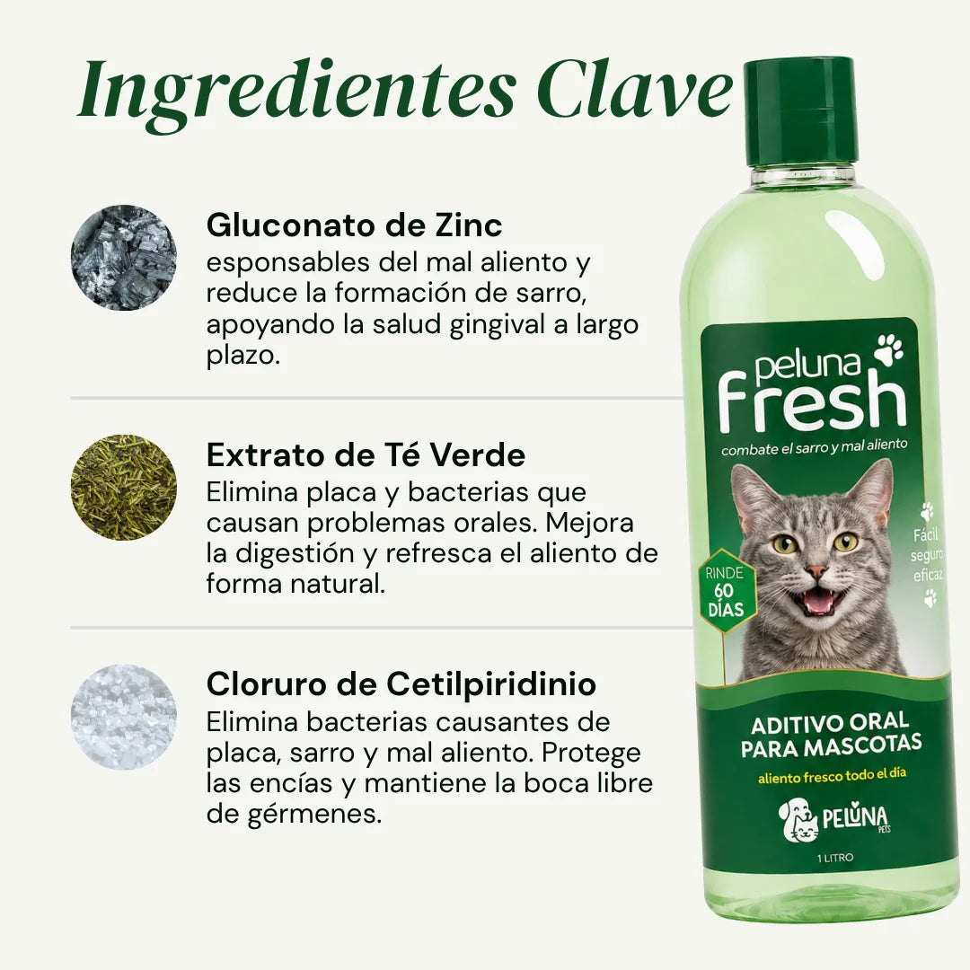 Peluna Pets Fresh | Aditivo Dental para Gatos