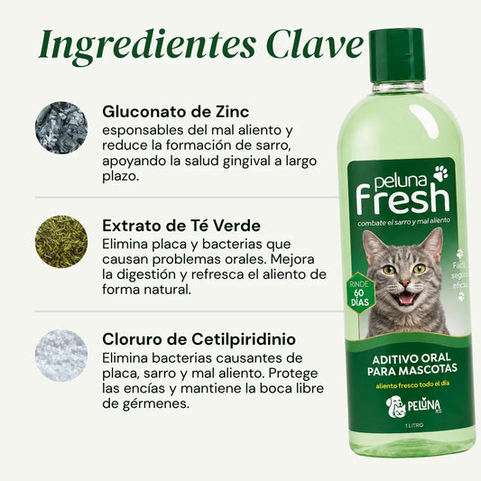 Peluna Pets Fresh | Aditivo Dental para Gatos